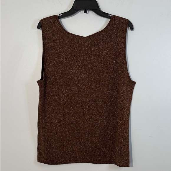 Coldwater Creek Tank Brown Metallic Silk Blend Knit Tank in Size 3X NWT - Picture 6 of 9